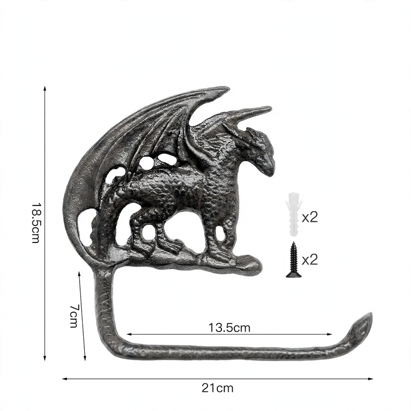 Cast Iron Towel Holder Dragon Shape, Classic
