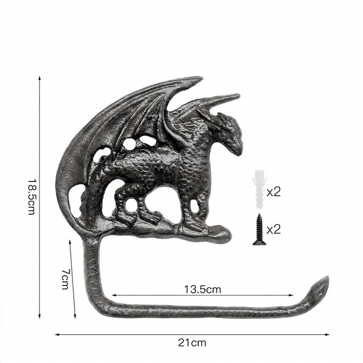 Cast Iron Towel Holder Dragon Shape, Classic