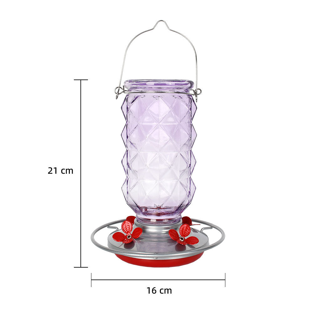 Decorative glass birdbath for hanging