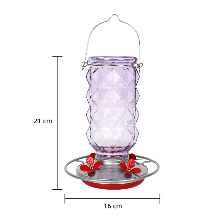 Decorative glass birdbath for hanging