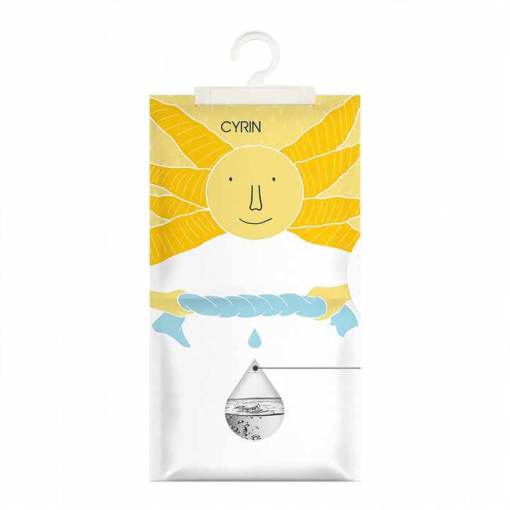 Hanging dehumidifier bag for wardrobes