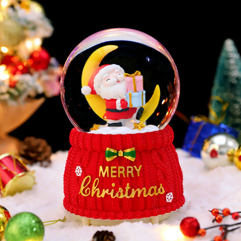 Christmas music box with glass ball and light effects