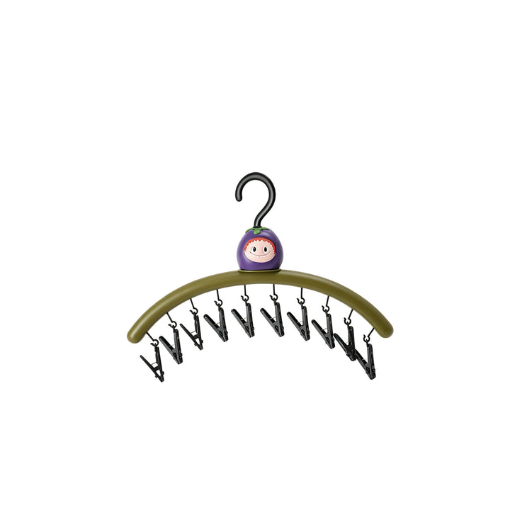 Cartoon clothes drying rack aubergine with clips