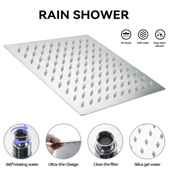 Shower system with rain shower head and handheld shower