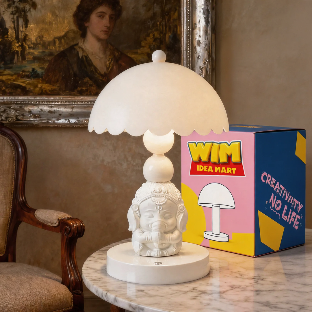 White 3D Elephant Table Lamp for Kids