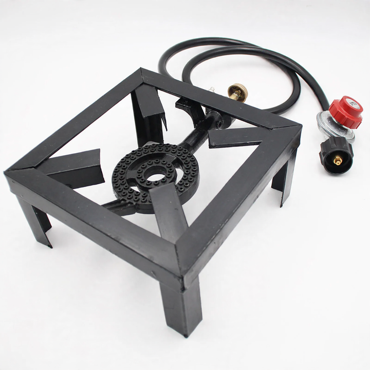 Gas stove with frame, propane burner