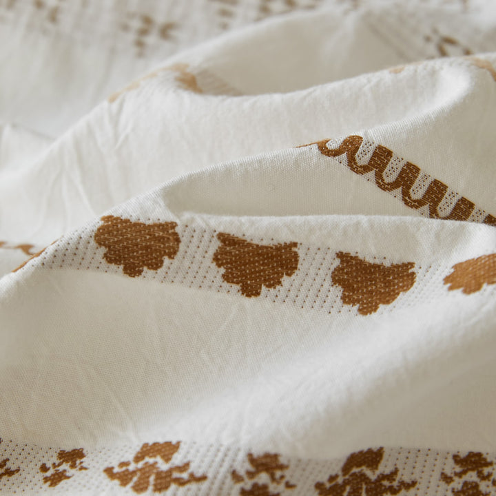 Cotton bedding set with floral pattern, 4-piece