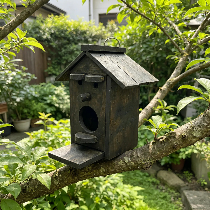 Birdhouse made of teak wood