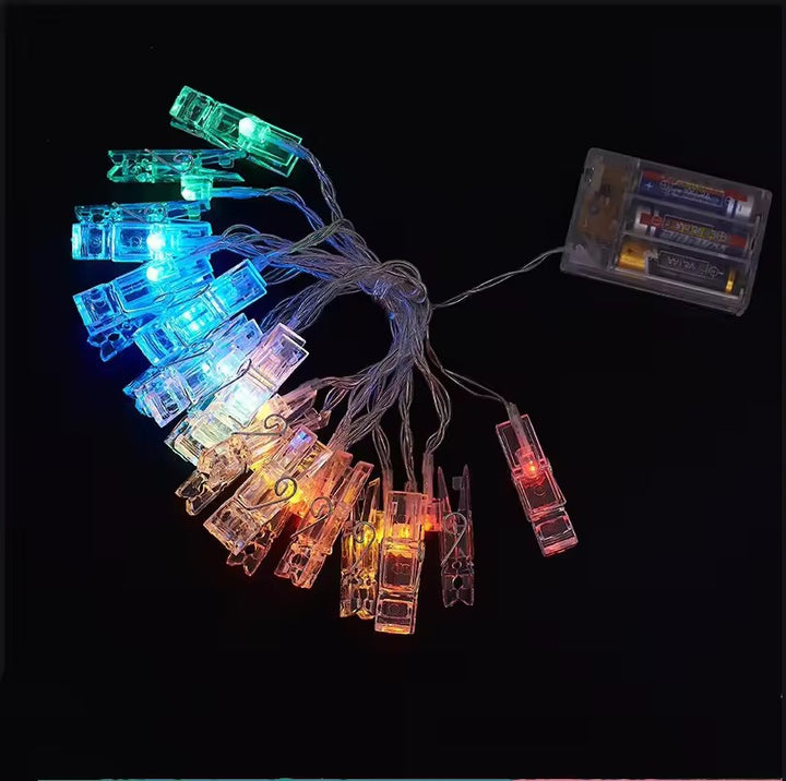 LED fairy lights with photo clips for decoration