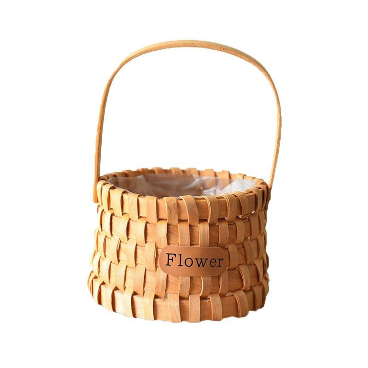 Wooden flower basket, country house style