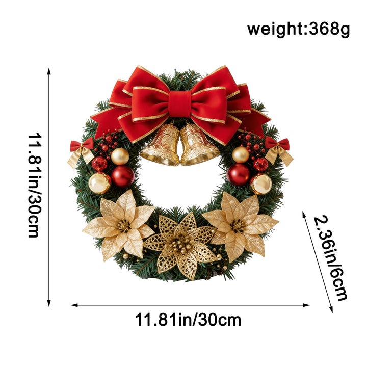 Christmas wreath with Merry Christmas lettering