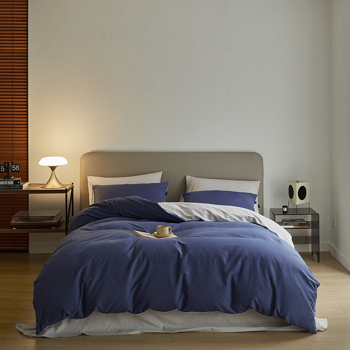 Bedding set made of long-staple cotton, brushed, solid color