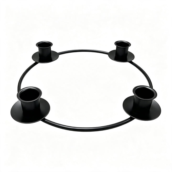 Metal candle holder in wreath design