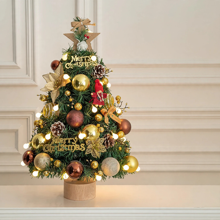 Decorative table Christmas tree with wooden stand