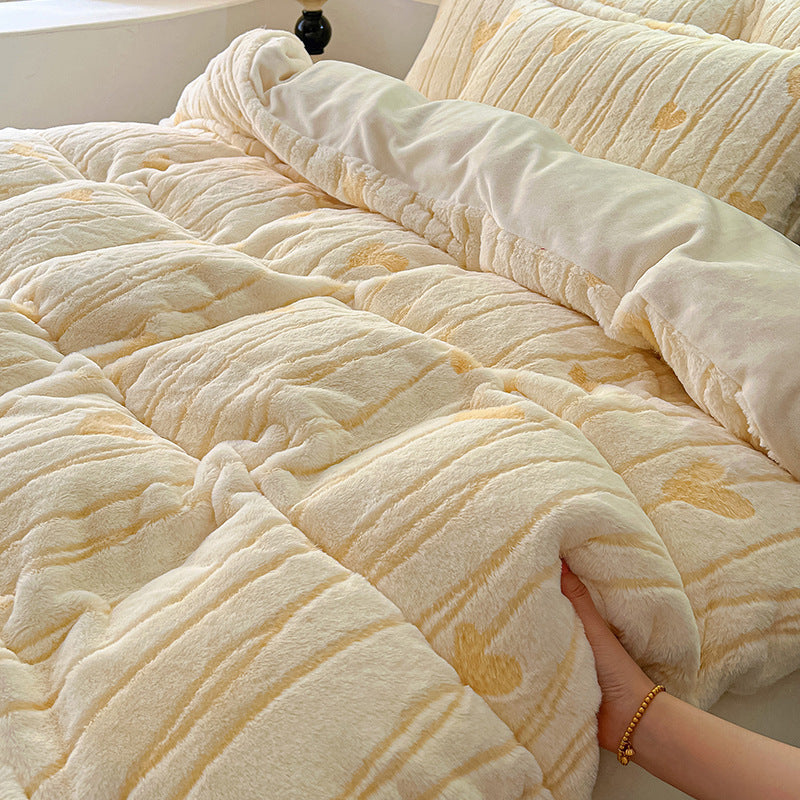 Milk fiber bedding, 4-piece, floral pattern, winter