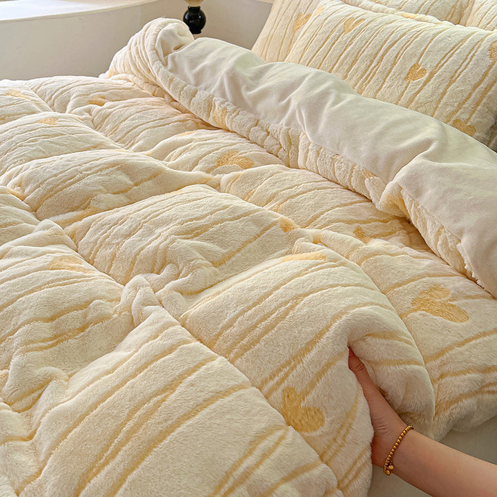 Milk fiber bedding, 4-piece, floral pattern, winter