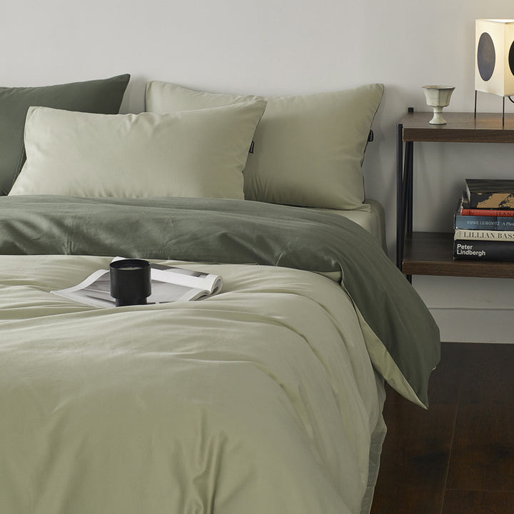 Bedding set made of long-staple cotton, brushed, solid color
