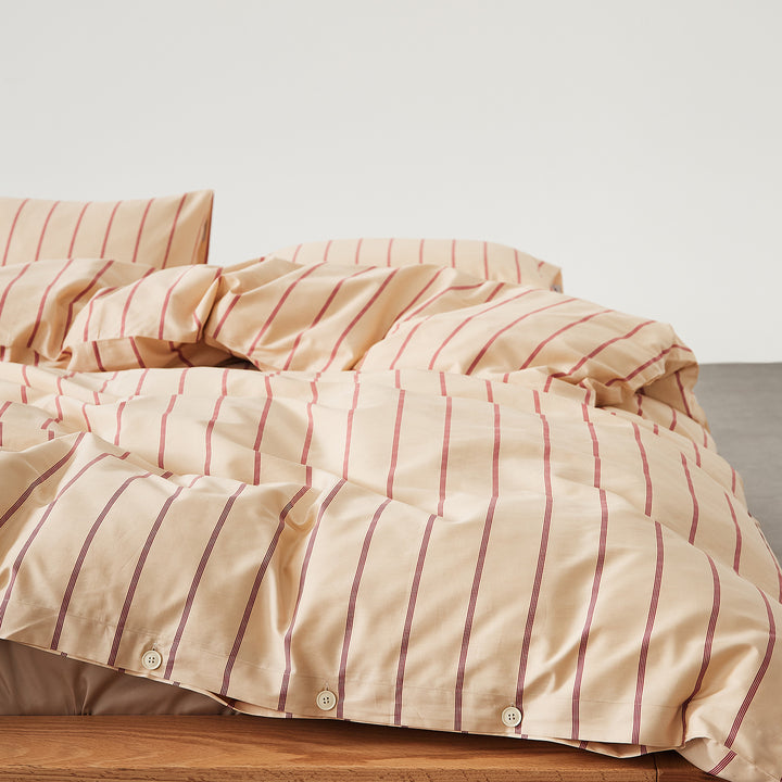 Long-staple cotton bedding, 4-piece, stripes