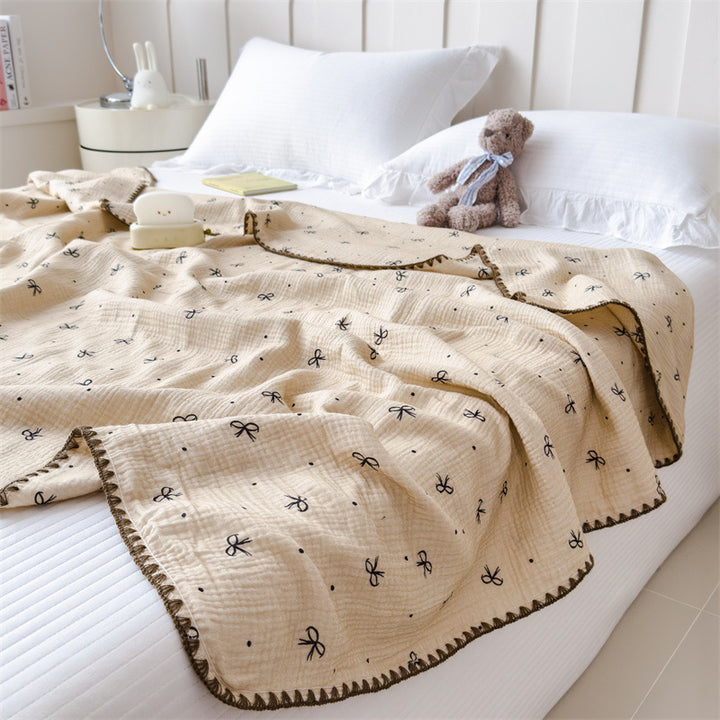 Light summer blanket made of pure cotton, crinkle look
