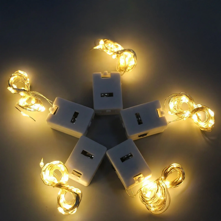 LED string lights with battery box for decorations