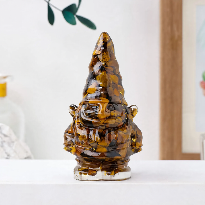 Dwarf figure made of resin with gemstones