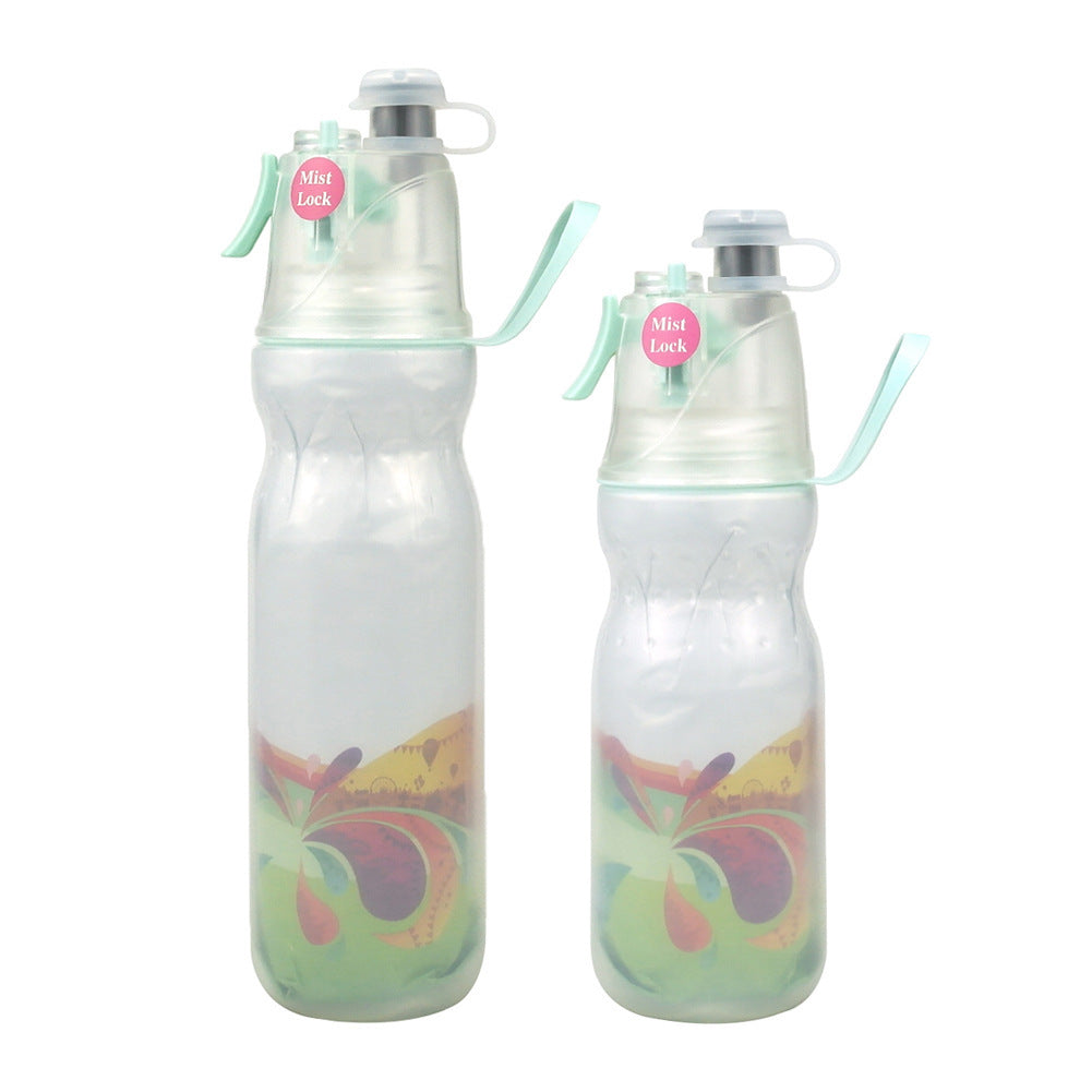 Sports water bottle with spray function, 470–590 ml