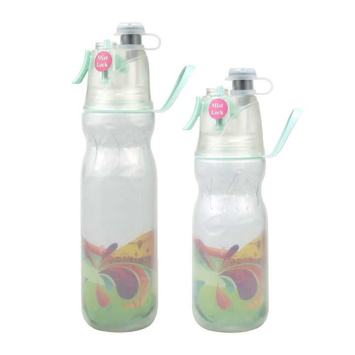 Sports water bottle with spray function, 470–590 ml
