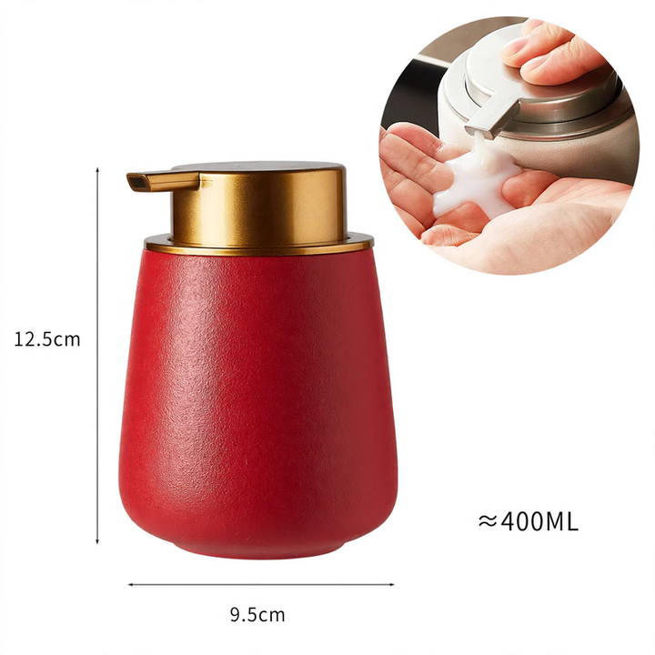 Ceramic soap dispenser with pump