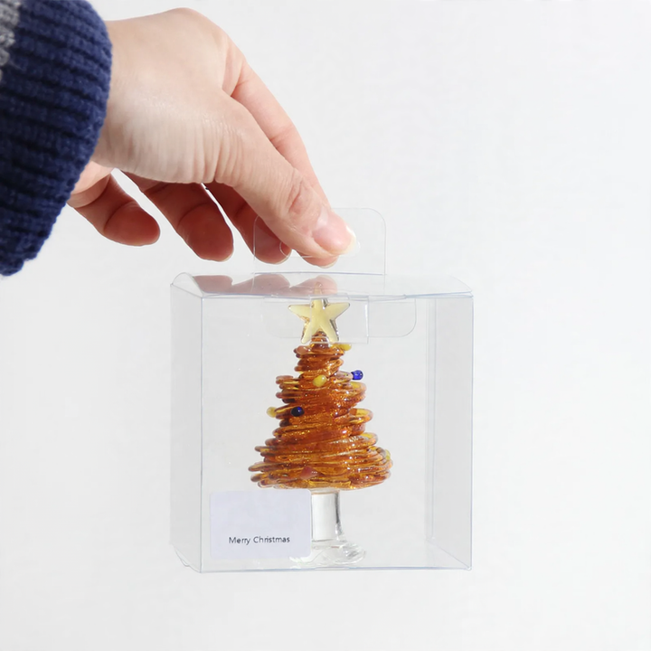 Glass Christmas tree, 8.5 cm, handcrafted decoration