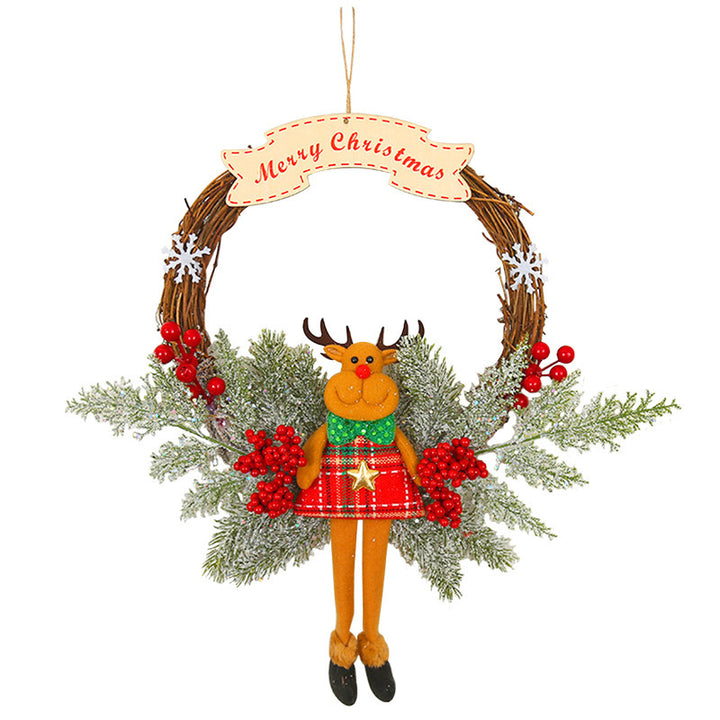 Handcrafted Christmas wreath made of branches