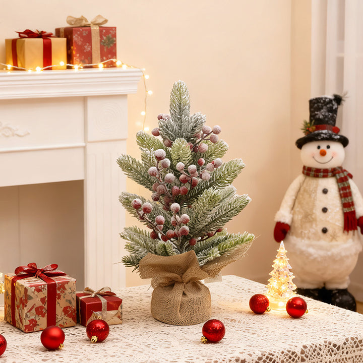 Mini Christmas tree with flocking, 30 cm or 40 cm