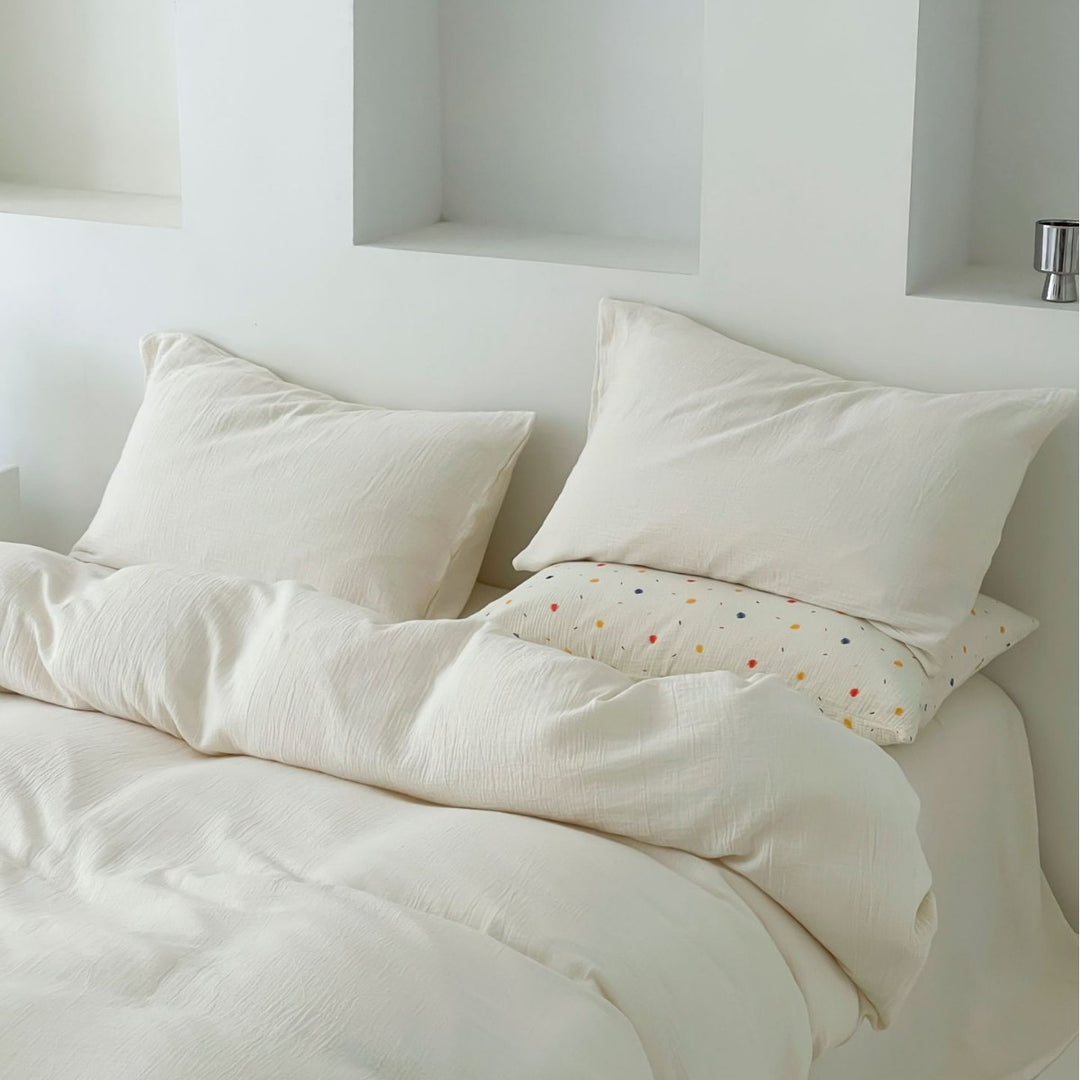 Breathable cotton bedding set, double-layered, Japanese style