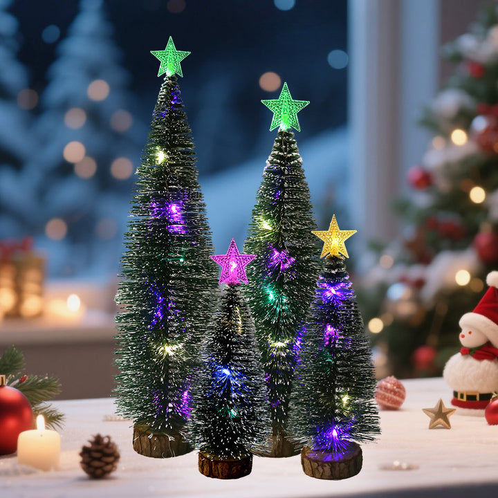 Illuminated Mini Christmas Tree with Snow Look