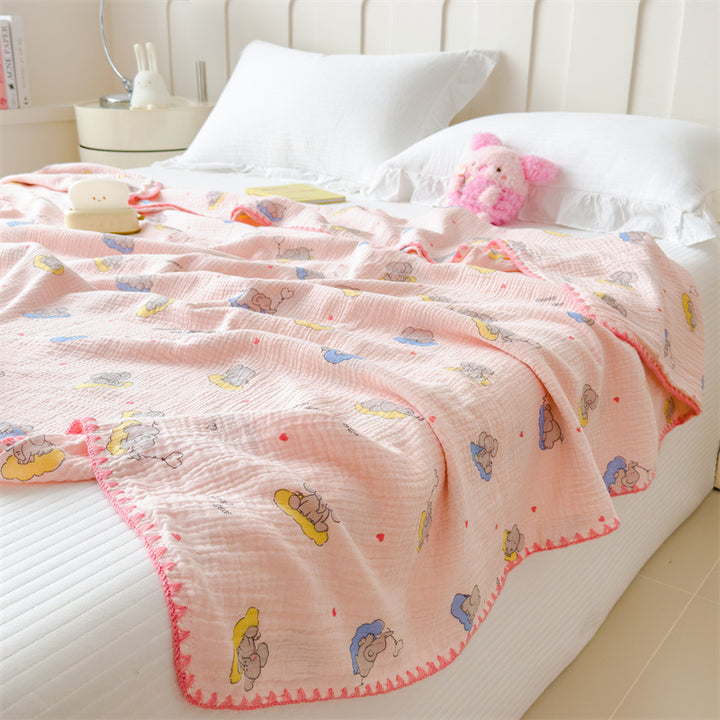 Light summer blanket made of pure cotton, crinkle look