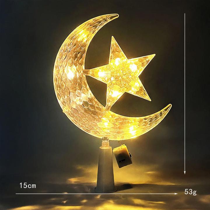 Illuminated Christmas tree top star made of plastic