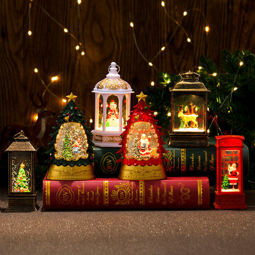 Decorative LED lantern with Christmas motifs