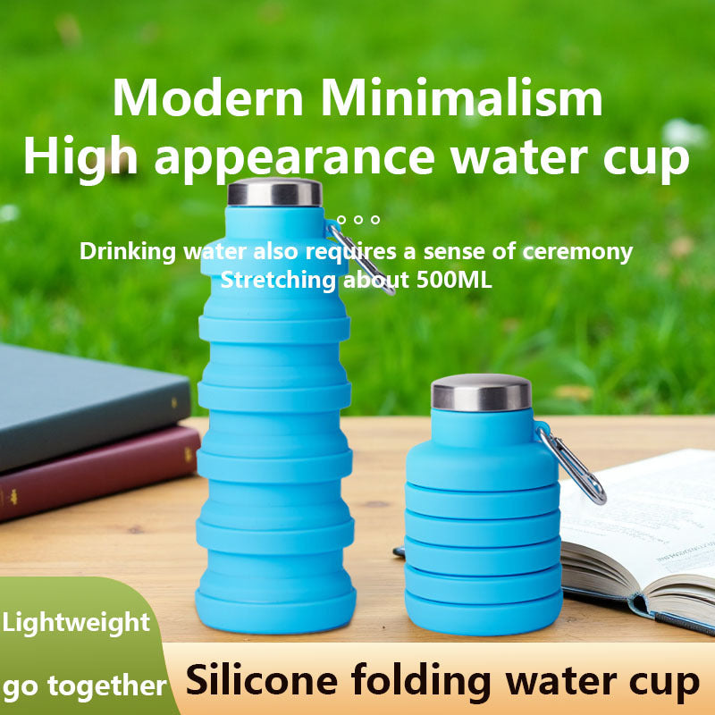 Foldable silicone water bottle 500 ml