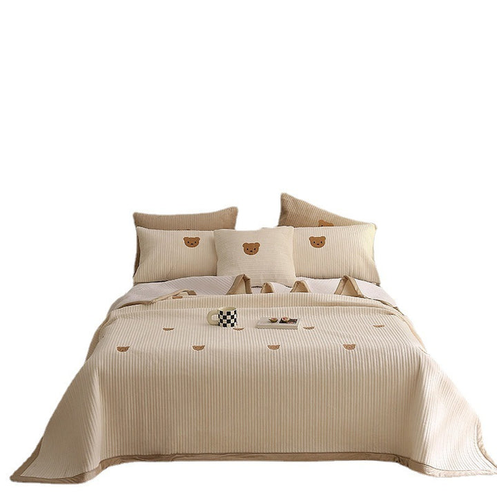 Reversible baby fur bedspread, Korean style