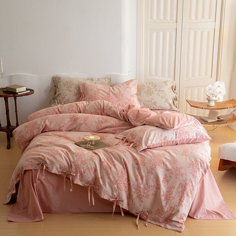 Cotton bedding set, 4-piece, double gauze