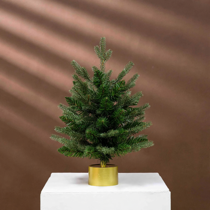 Decorative Christmas tree music box, 45 cm, with snow effect