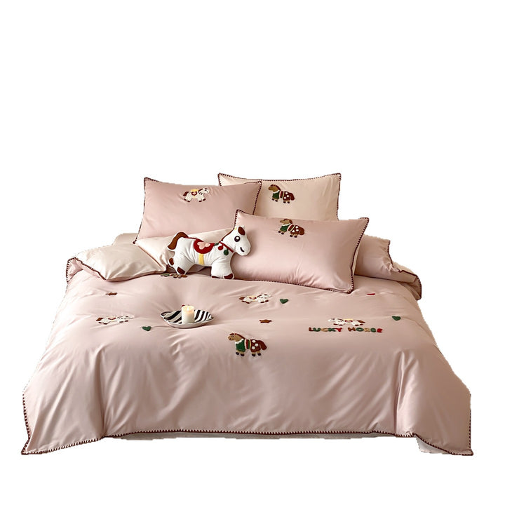 Cotton bedding set, 4-piece, 100 long staple