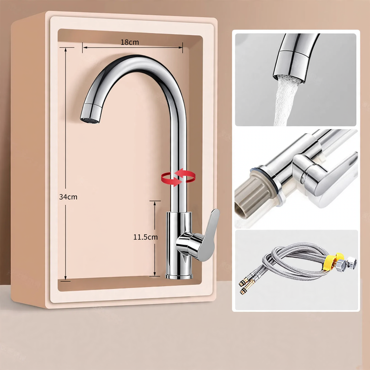 Pull-out kitchen faucet with ceramic valve