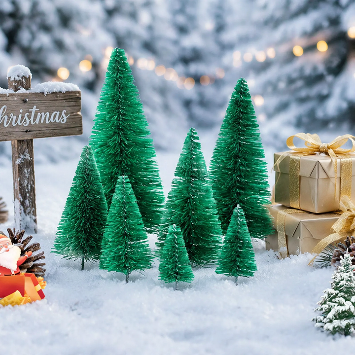 Miniature Christmas tree with snow look