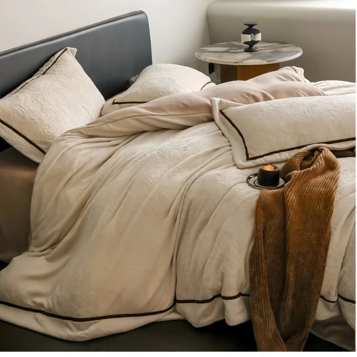 Milk fleece bedding set, 230g, with relief pattern