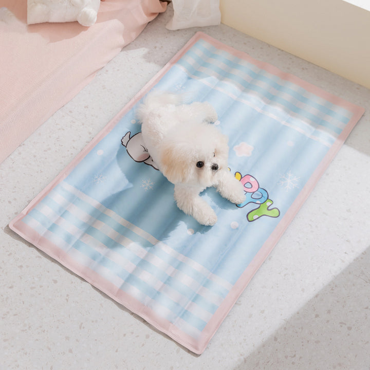 Pet cooling mat with grid pattern, breathable, spring and summer