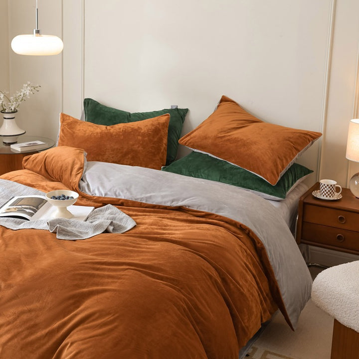 Milk fiber fleece bedding set, antistatic, winter