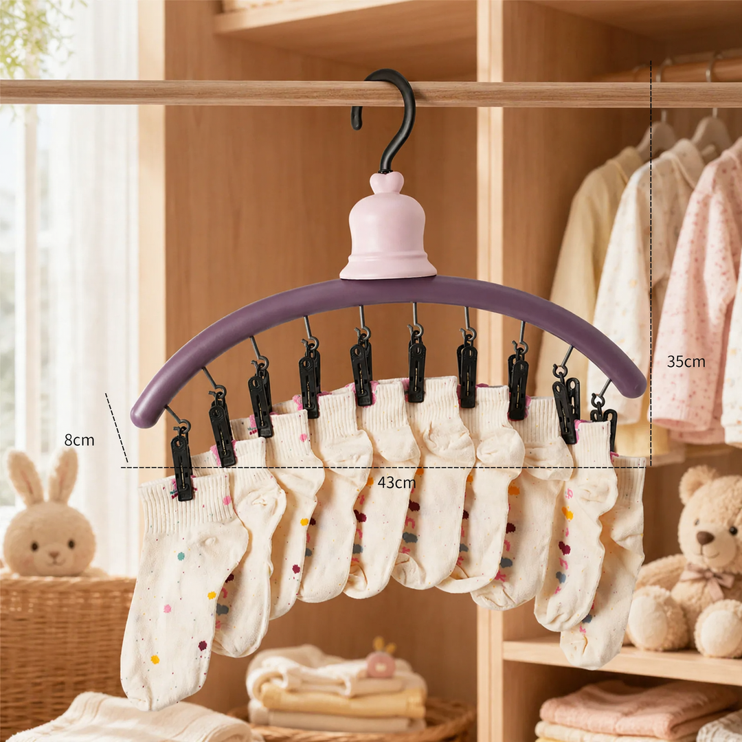 Cartoon laundry rack bell with clips