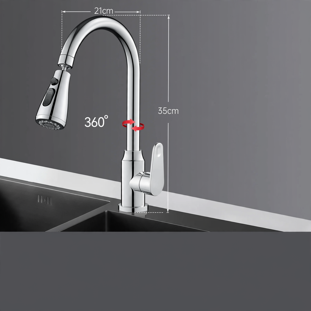 Pull-out kitchen faucet with ceramic valve