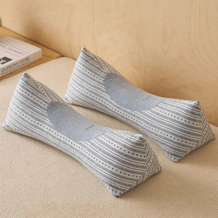 Cotton pillow with buckwheat shells and herb balls