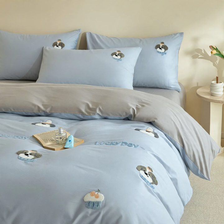 Cotton bedding set, 4-piece, cartoon design